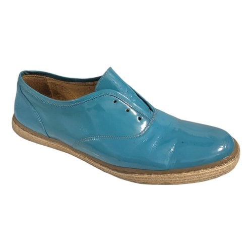Pre-owned Opening Ceremony Patent Leather Espadrilles In Turquoise