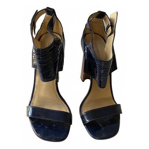 Pre-owned Costume National Patent Leather Sandals In Blue