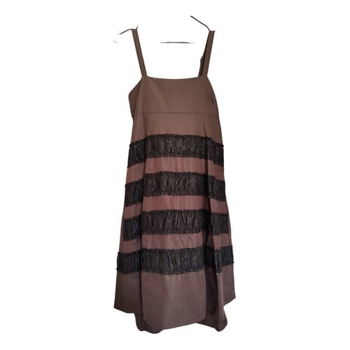 Pre-owned Marc By Marc Jacobs Silk Mid-length Dress In Brown