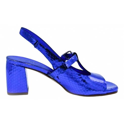 Pre-owned Del Carlo Leather Sandal In Blue
