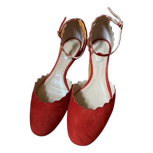 Pre-owned Chloé Ballet Flats In Red