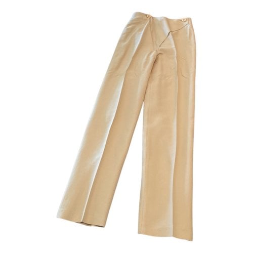 Pre-owned Genny Straight Pants In Beige