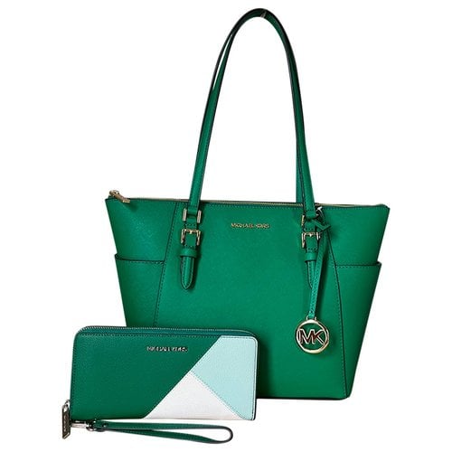 Pre-owned Michael Kors Leather Tote In Green