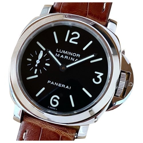 Pre-owned Panerai Luminor Watch In Silver
