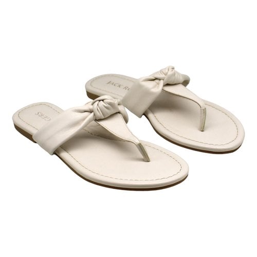 Pre-owned Jack Rogers Leather Sandal In Beige