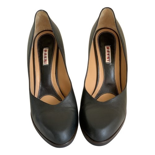 Pre-owned Marni Leather Heels In Anthracite