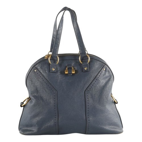 Pre-owned Saint Laurent Patent Leather Handbag In Blue