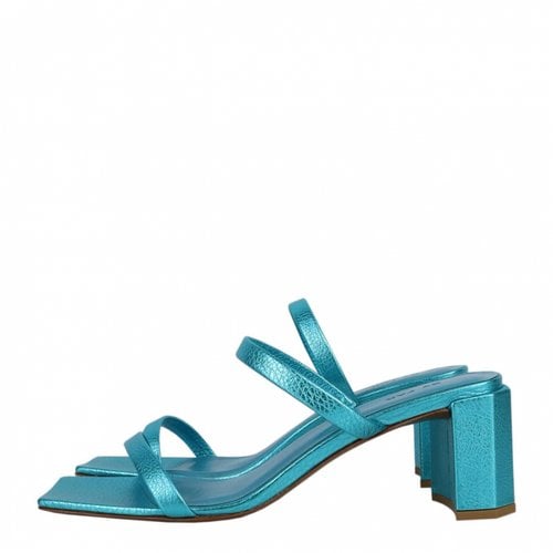 Pre-owned By Far Leather Sandal In Blue