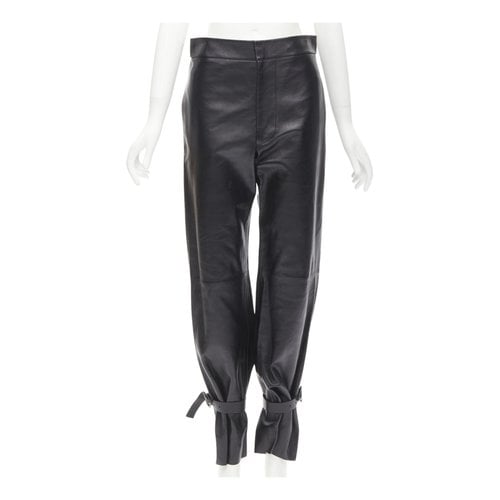 Pre-owned Bottega Veneta Leather Large Pants In Black