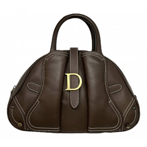 Pre-owned Dior Leather Mini Bag In Brown