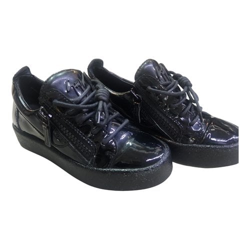 Pre-owned Giuseppe Zanotti Nicki Patent Leather Trainers In Black