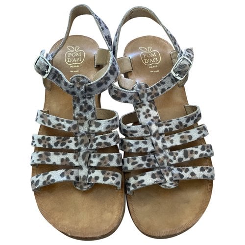 Pre-owned Pom D'api Leather Sandals In Brown