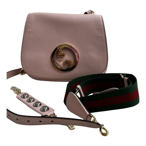 Pre-owned Gucci Blondie Leather Crossbody Bag In Pink