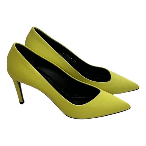 Pre-owned Balenciaga Leather Heels In Yellow
