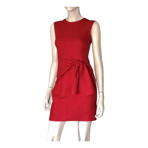 Pre-owned Carolina Herrera Wool Mini Dress In Red