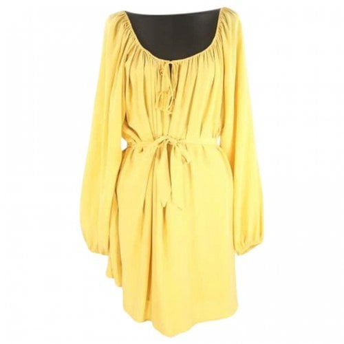 Pre-owned Sézane Silk Mini Dress In Yellow
