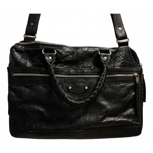 Pre-owned Balenciaga Work Leather Handbag In Black