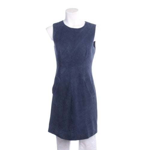 Pre-owned Diane Von Furstenberg Leather Dress In Blue