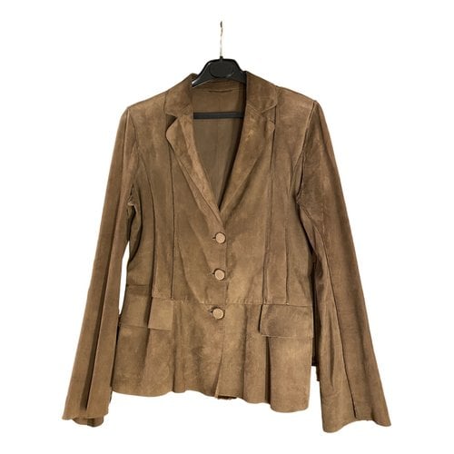 Pre-owned Fratelli Rossetti Leather Blazer In Brown