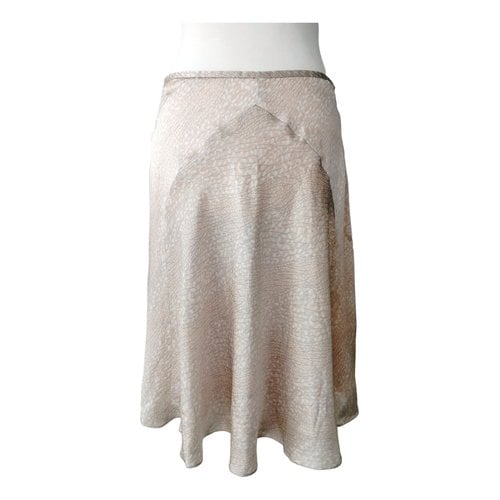 Pre-owned Giorgio Armani Silk Mid-length Skirt In Beige
