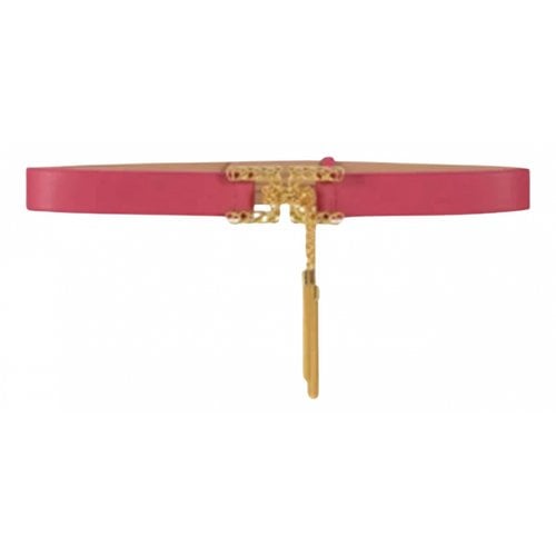 Pre-owned Elisabetta Franchi Leather Belt In Pink