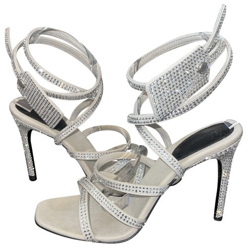 Pre-owned Off-white Leather Sandal In Silver