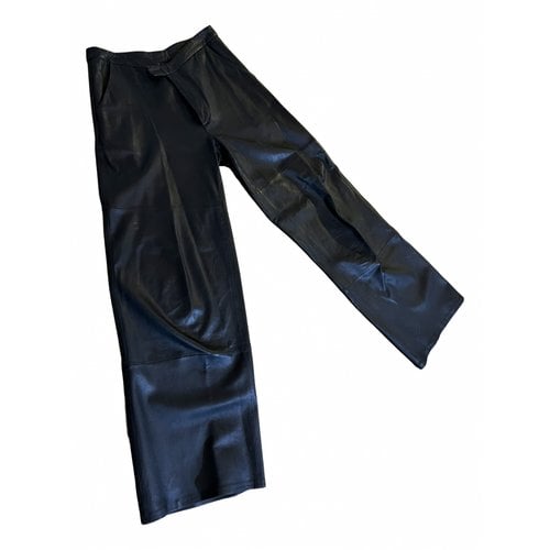 Pre-owned Designers Remix Leather Large Pants In Black
