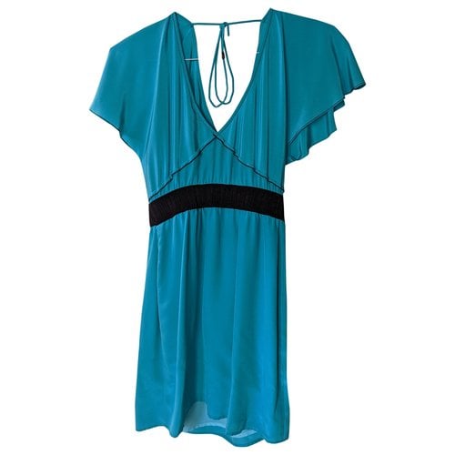 Pre-owned Tracy Reese Silk Mid-length Dress In Turquoise