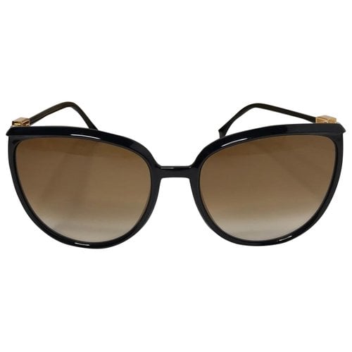 Pre-owned Fendi Aviator Sunglasses In Black