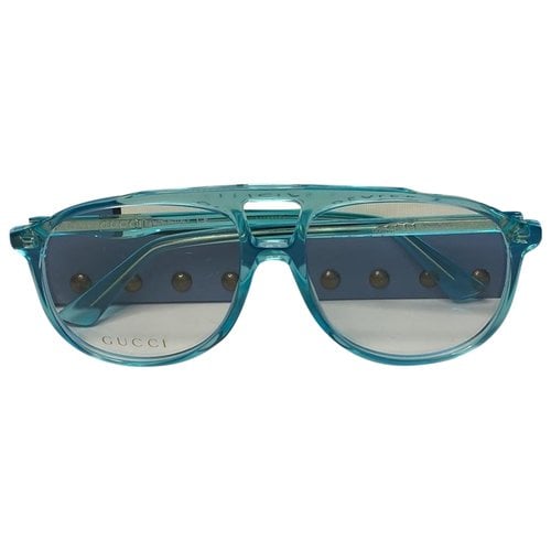 Pre-owned Gucci Aviator Sunglasses In Blue