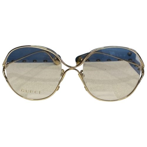 Pre-owned Gucci Aviator Sunglasses In Gold