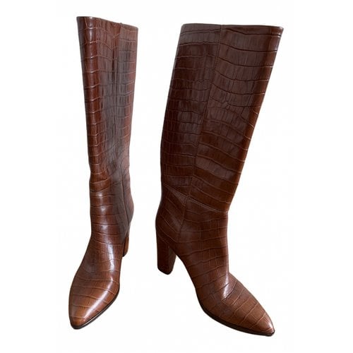 Pre-owned Ikks Leather Boots In Brown