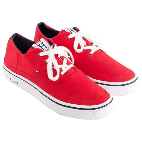 Pre-owned Tommy Hilfiger Cloth Low Trainers In Red