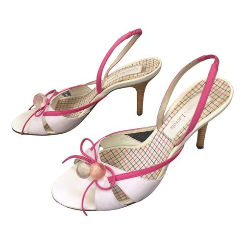 Pre-owned Christian Lacroix Leather Sandals In Pink
