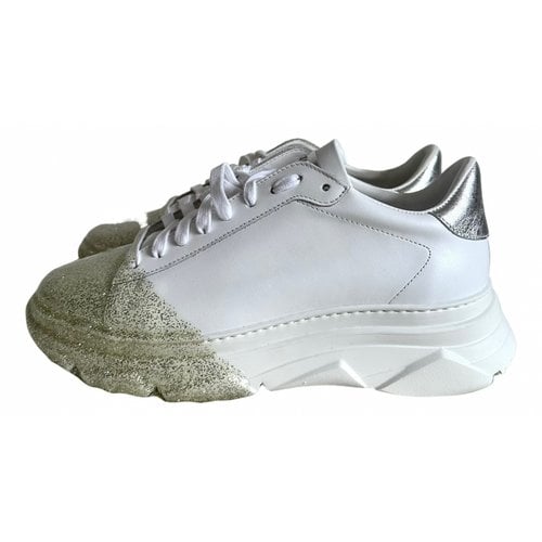 Pre-owned Stokton Leather Trainers In White