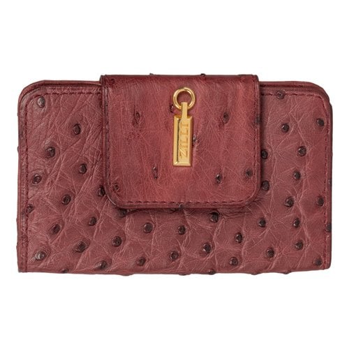 Pre-owned Zilli Leather Key Ring In Burgundy
