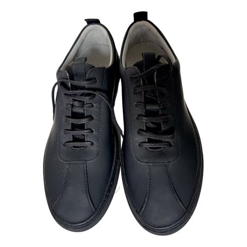 Pre-owned Grenson Leather Trainers In Black