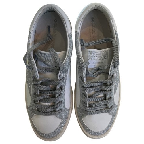 Pre-owned Golden Goose May Leather Trainers In Multicolour