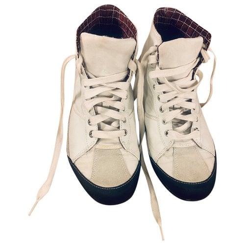 Pre-owned Kenneth Cole Leather High Trainers In White
