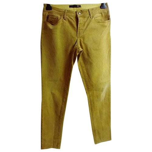 Pre-owned Just Cavalli Straight Pants In Yellow