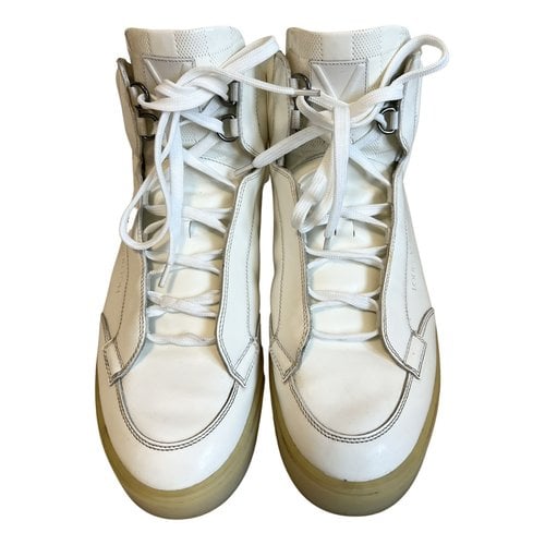 Pre-owned Louis Vuitton Leather High Trainers In White