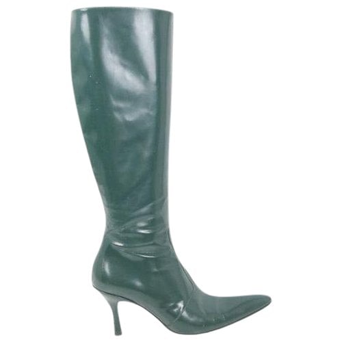 Pre-owned Free Lance Leather Boots In Green