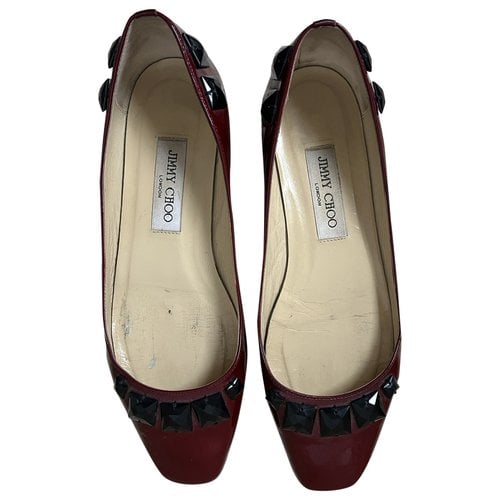 Pre-owned Jimmy Choo Patent Leather Ballet Flats In Red