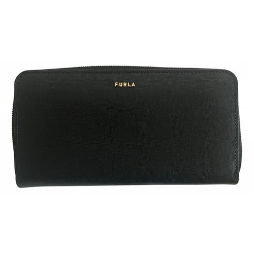 Pre-owned Furla Leather Wallet In Black