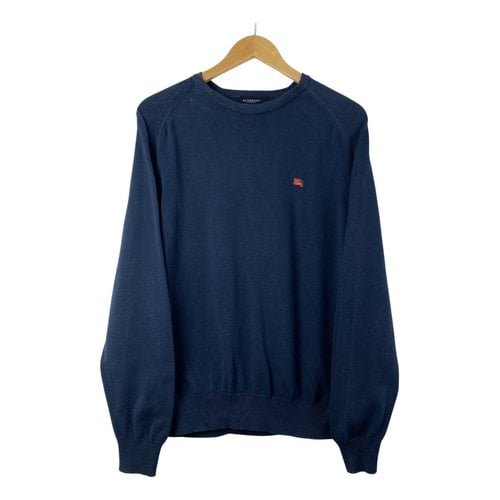 Pre-owned Burberry Wool Pull In Navy