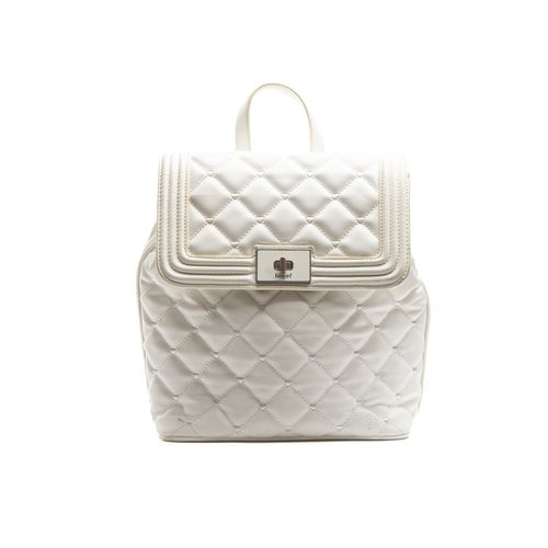 Pre-owned Blumarine Vegan Leather Backpack In White