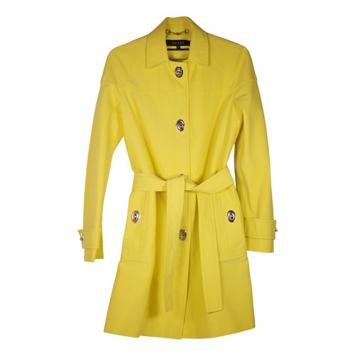 Pre-owned Gucci Trench Coat In Yellow