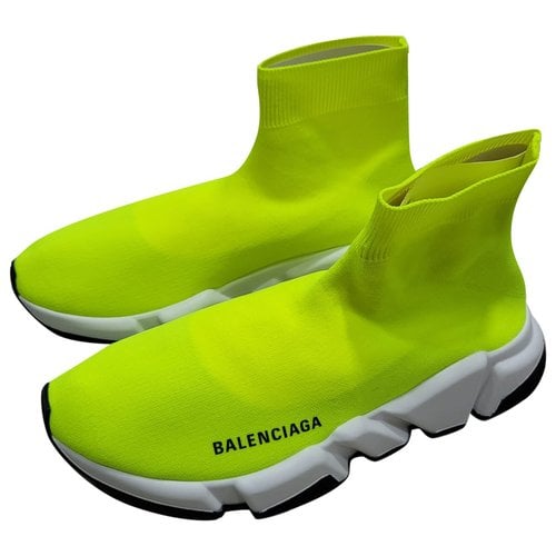 Pre-owned Balenciaga Speed Trainers In Yellow