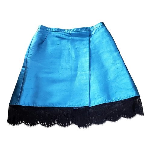 Pre-owned Alessandro Dell'acqua Silk Mid-length Skirt In Turquoise