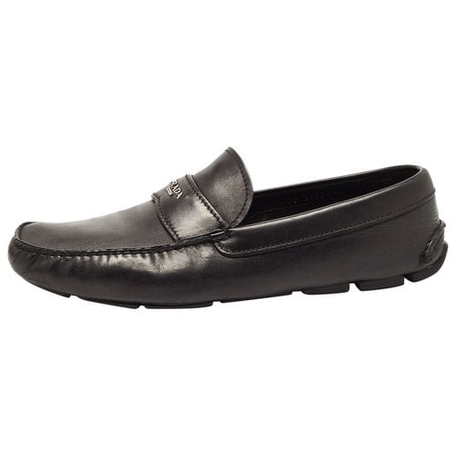Pre-owned Prada Leather Flats In Black